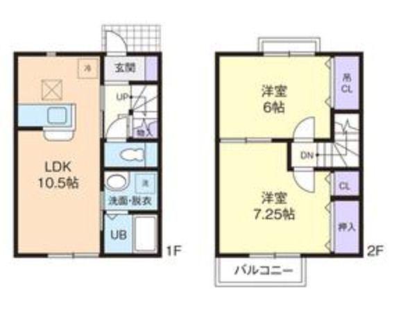 ARMONIA I(2LDK/1階)の間取り写真