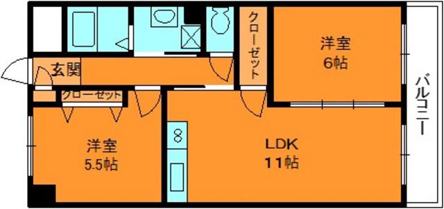 センチュリーアスカ2(2LDK/3階)の間取り写真