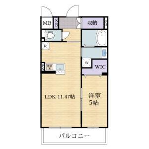 イデアルMIYA(1LDK/1階)の間取り写真