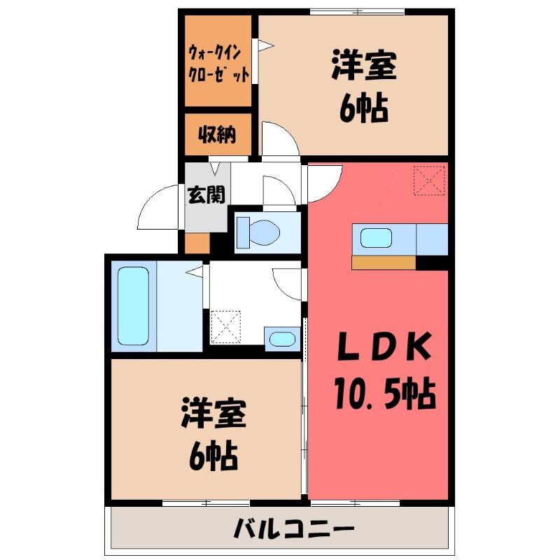レーブ中泉(2LDK/3階)の間取り写真