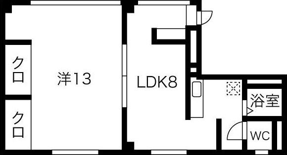 グランブルー(1LDK/3階)の間取り写真