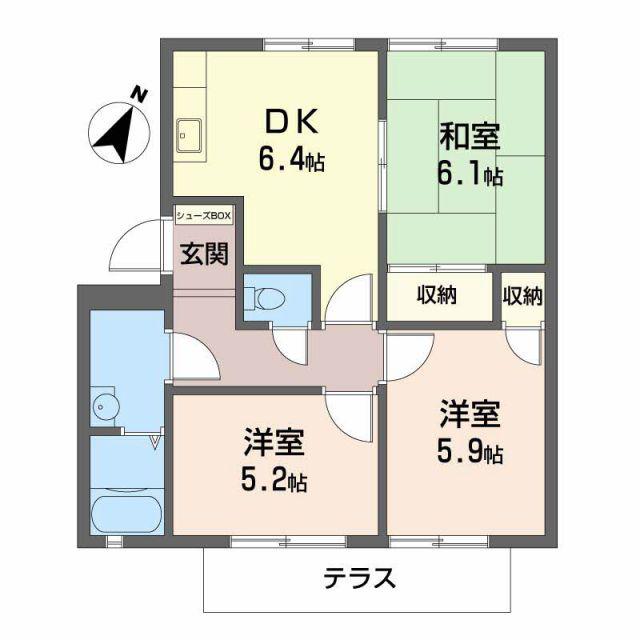 パル今福(3DK/1階)の間取り写真