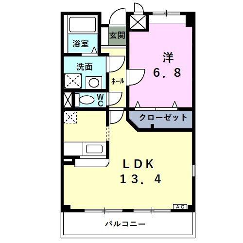 メゾン・アルカンシエル(1LDK/3階)の間取り写真
