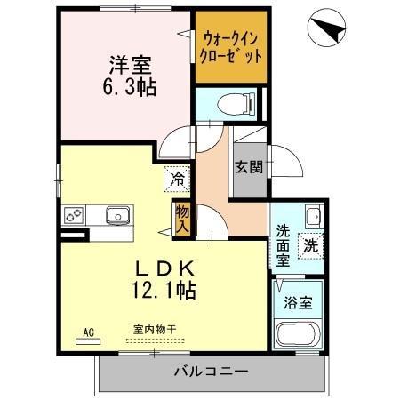 水島臨海鉄道 弥生駅 徒歩17分 3階建 築15年(1LDK/3階)の間取り写真