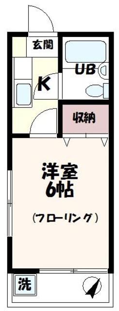 ガーベラハイツ(1K/1階)の間取り写真