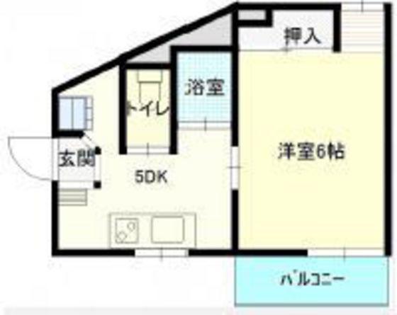 岩田ビル(1DK/3階)の間取り写真