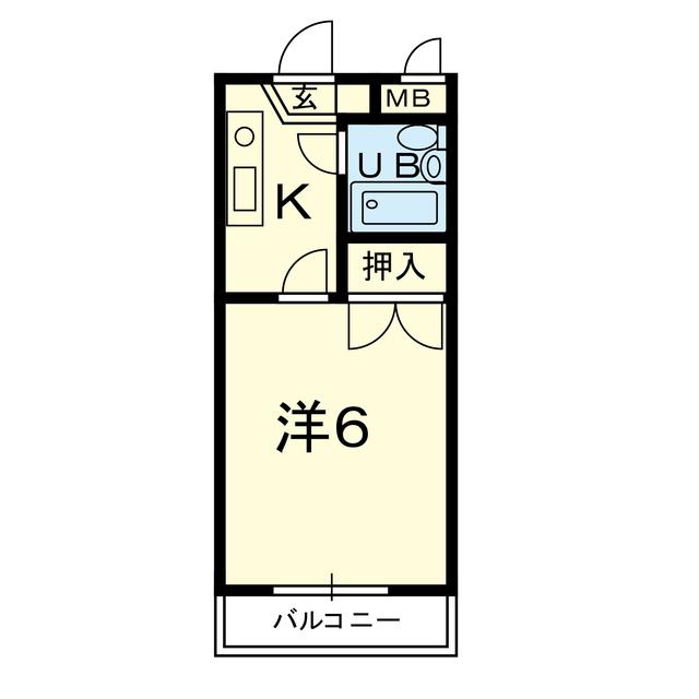 ハイツ山崎(1K/3階)の間取り写真