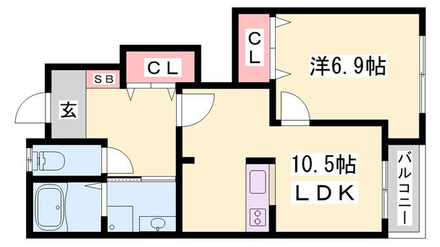 ヴィアレジデンスII(1LDK/1階)の間取り写真