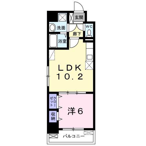 ハイド マークス(1LDK/2階)の間取り写真