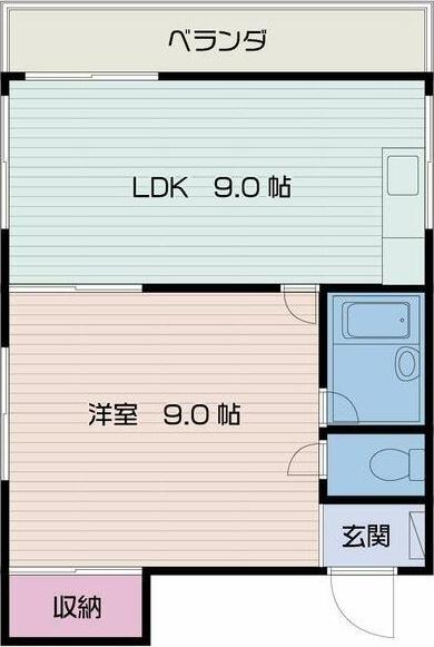 アイランド岡町(1LDK/2階)の間取り写真
