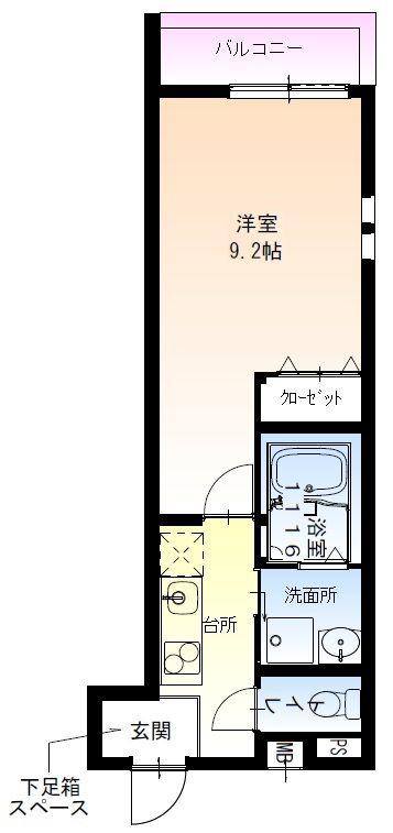 フジパレス岩田町ノース(1K/3階)の間取り写真