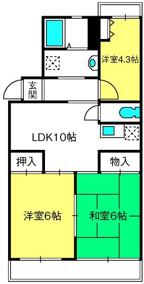プルミエールD(3LDK/1階)の間取り写真