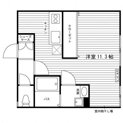 シュエット2(ワンルーム/2階)の間取り写真