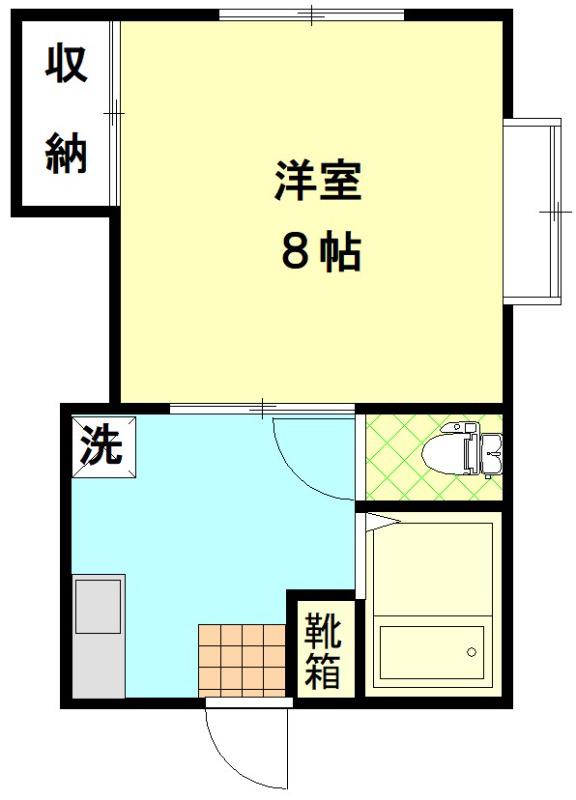 オーチャードハウス(1K/1階)の間取り写真