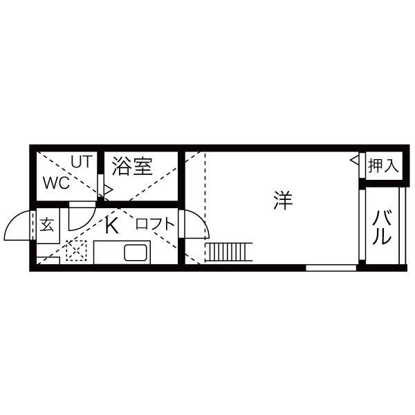 カーサ ミラ(1K/1階)の間取り写真