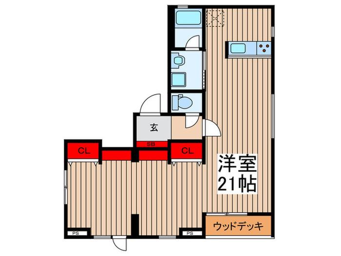 アールズオイレ(ワンルーム/1階)の間取り写真