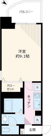 WHITE HILLS SAKAINO(1K/8階)の間取り写真