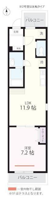 QUIET CRAB HOUSE TOGETHER 川崎浅田(1LDK/3階)の間取り写真