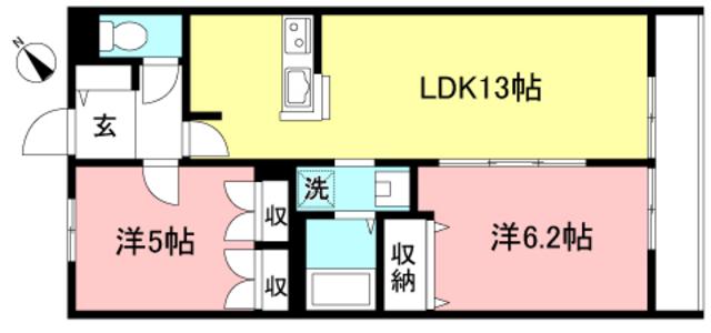 LE CIEL(2LDK/3階)の間取り写真