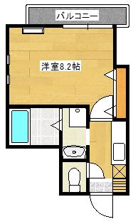 ドルチェ原弐番館(1K/2階)の間取り写真