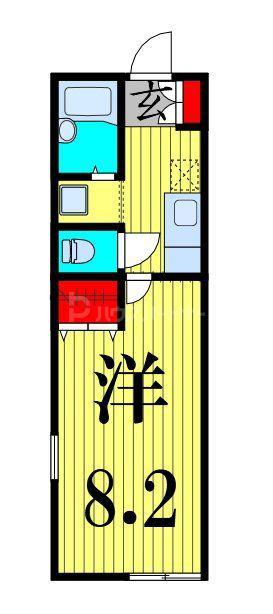 荒川ハイツ(1K/1階)の間取り写真