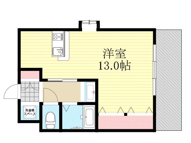 シェリール木村5(ワンルーム/2階)の間取り写真