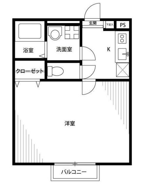 アムールGRACE MAISON(1K/1階)の間取り写真