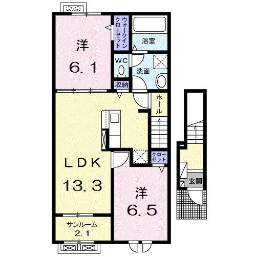 ショコラフレーズ(2LDK/2階)の間取り写真