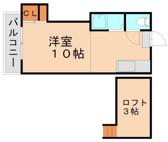 シティベール引野 A棟(ワンルーム/2階)の間取り写真