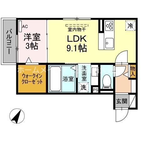 レクエルド(1LDK/2階)の間取り写真
