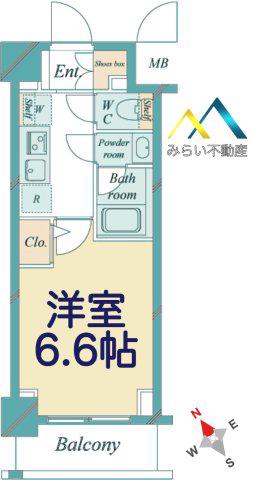 ドゥーエ新横浜(1K/5階)の間取り写真