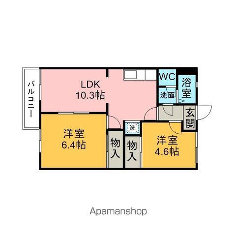 モアクレスト神明(2LDK/2階)の間取り写真