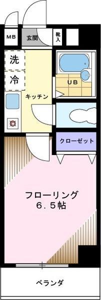 ベルウッド宿坂 1号棟(1K/3階)の間取り写真