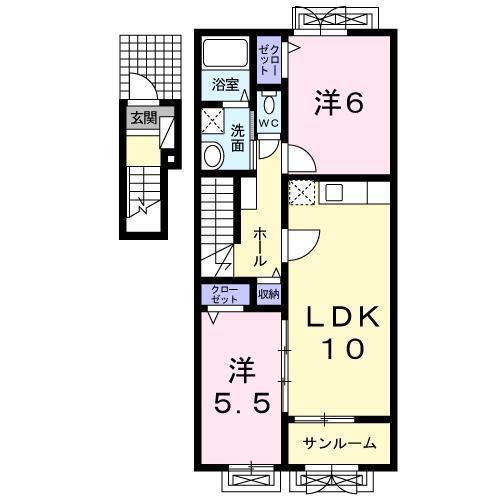 ARSH4(2LDK/2階)の間取り写真
