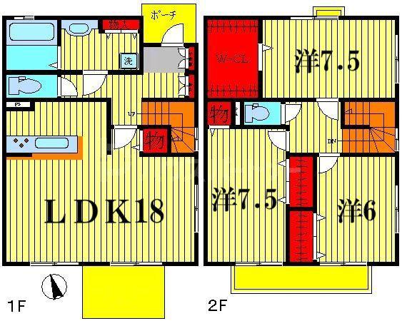 フリージア(3LDK/1階)の間取り写真