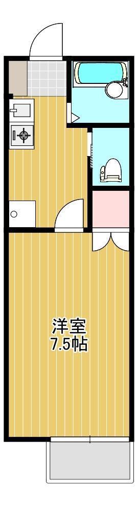 ルミナス祇園III(1K/2階)の間取り写真