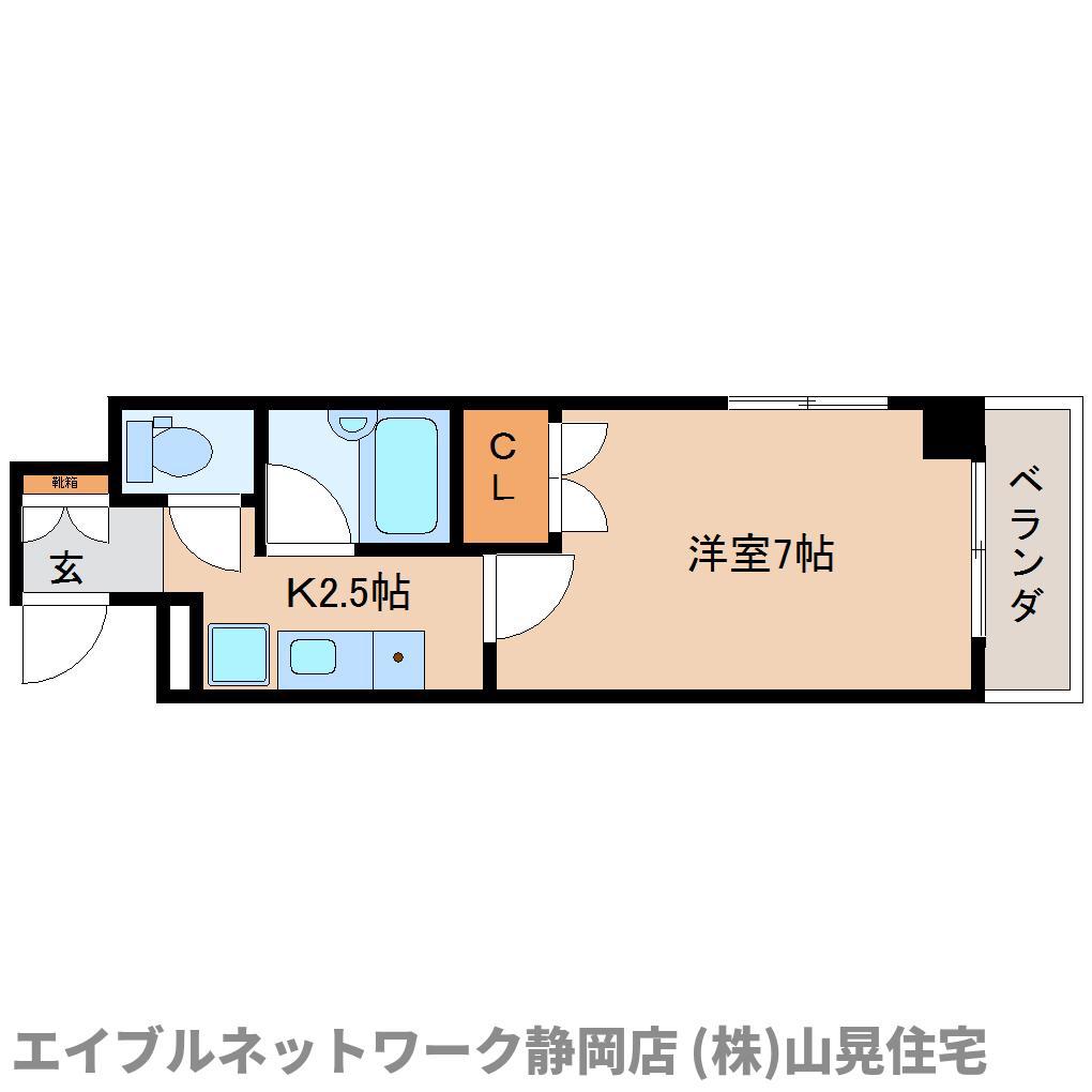 インペリアルコート両替町(1K/3階)の間取り写真