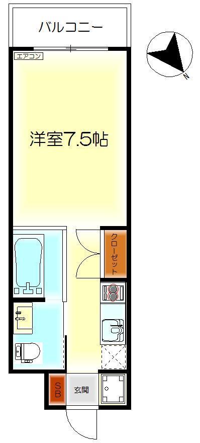 DER STRADA Y2 青山(ワンルーム/7階)の間取り写真