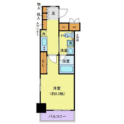 メインステージ横浜(1K/7階)の間取り写真