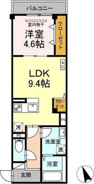 SKEY RESIDENCE塚越(1LDK/2階)の間取り写真