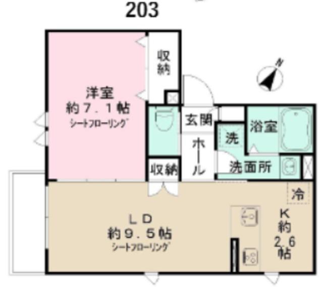 NIDO LARGOII(1LDK/2階)の間取り写真