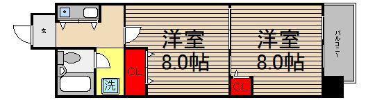 朝日プラザ西道頓堀(1LDK/5階)の間取り写真