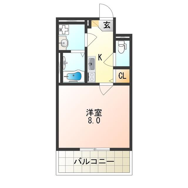 PRIMAVERAIII(1K/1階)の間取り写真