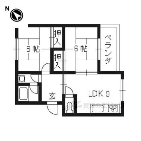 プリヴュイクシマ(2LDK/2階)の間取り写真