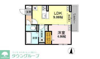 グラナーデ神明(1LDK/2階)の間取り写真