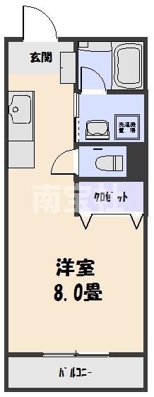 パストラーレ紫原台(1K/1階)の間取り写真