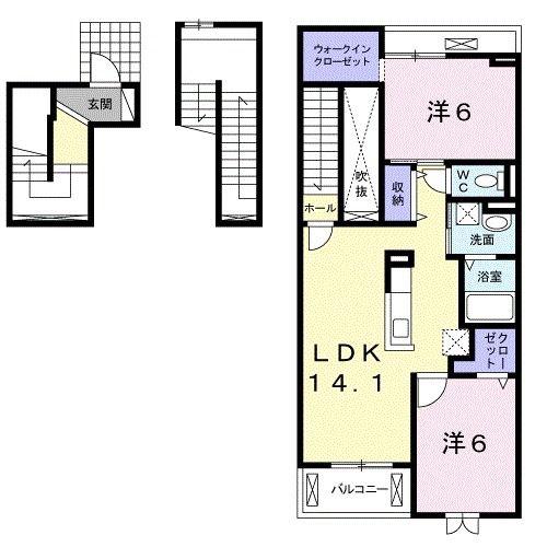 ケーズコート O・V(2LDK/3階)の間取り写真