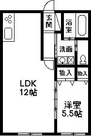 アークコート下大島III(1LDK/2階)の間取り写真