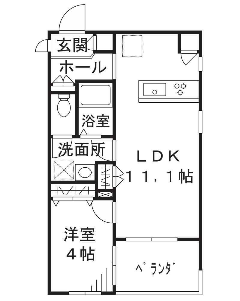 THE PARK WITH(1LDK/2階)の間取り写真