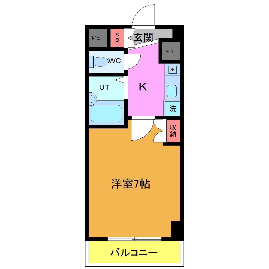 マイナビSTAYミライエ東葛西(1K/2階)の間取り写真